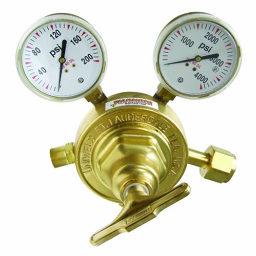 UNIWELD RVT8018-2 Heavy Duty 2 Stage Regulator Air 5-125 PSIG 5/8 inch -18 RH CGA346 UPC 10128