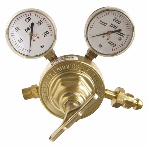 UNIWELD RVT8018 Heavy Duty 2 Stage Regulator Air 5-125 PSIG 9/16 inch -18 RH CGA346 UPC 10126