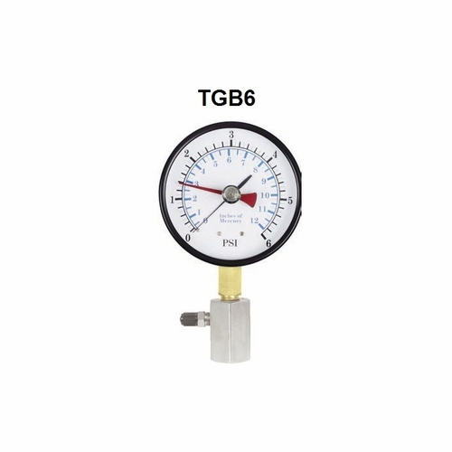 Uniweld Tgb4215 1/2 Inch  Gas Test Gauge, 0-15 Psi, (1/10 Lb. Increments), Top Mount Upc 41008