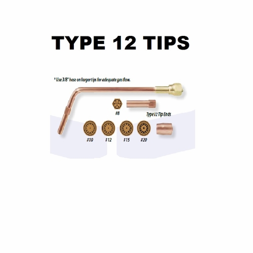 UNIWELD TYPE12-10 / UPC 31104 Oxyacetylene/MAP//Pro™/Propane/Natural Gas Complete Heating Tip numbe