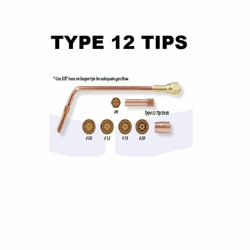 UNIWELD TYPE12TE-8 / UPC 31123 Oxyacetylene/MAP//Pro™/Propane/Natural Gas Tip End Only number 8 MINI