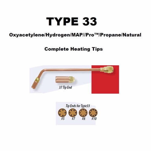 UNIWELD TYPE33-8 / UPC 31552 Oxyacetylene/Hydrogen/MAP//Pro™/Propane/Natural Gas Complete Heating Ti