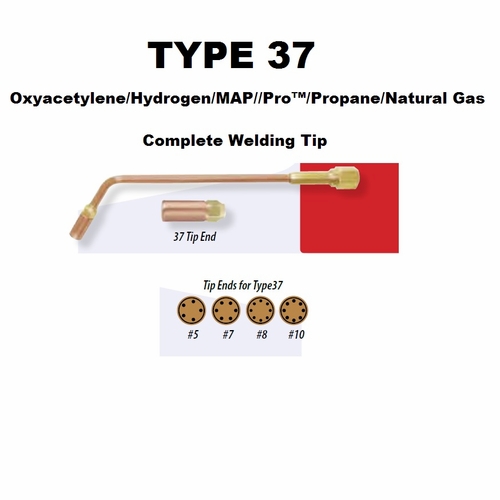 UNIWELD TYPE37-8 / UPC 31602 Oxyacetylene/Hydrogen/MAP//Pro™/Propane/Natural Gas Complete Heating Ti
