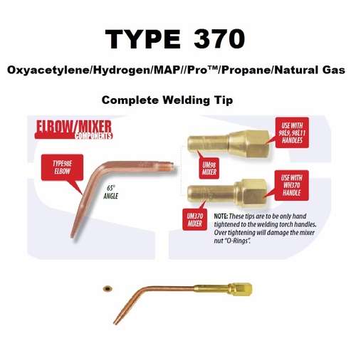 UNIWELD TYPE370-4 / UPC 30355 Oxyacetylene/Hydrogen/MAP//Pro™/Propane/Natural Gas Complete Welding T