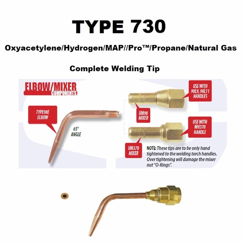 UNIWELD TYPE730-00 / UPC 30400 Oxyacetylene/Hydrogen/MAP//Pro&trade;/Propane/Natural Gas Complete Welding