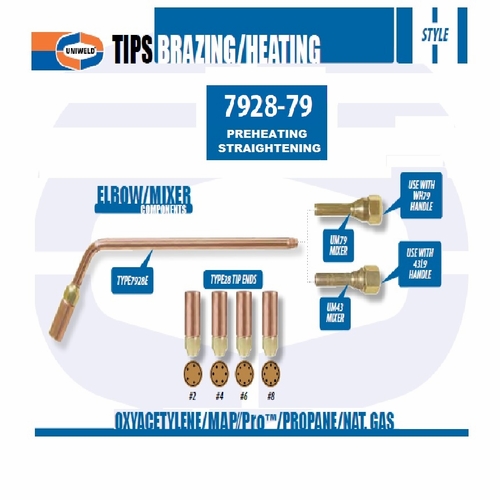 UNIWELD TYPE7928-79-2 / UPC 31850 Oxyacetylene Complete Heating Tip number 2  MINIMUM ORDER 1