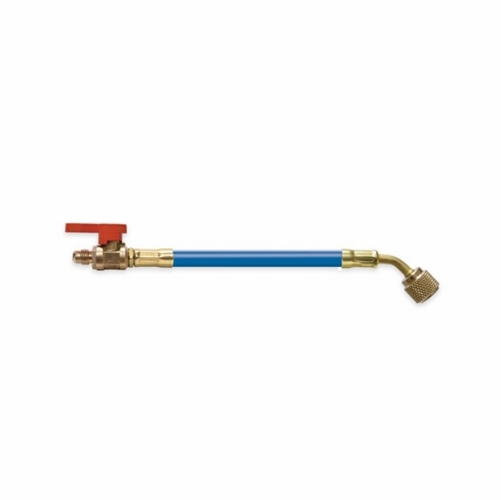 UNIWELD UBV146B 1/4 inch BALL VALVE, VACUUM RATED TO 20 MICRONS WITH 6 inch HOSE, BLUE