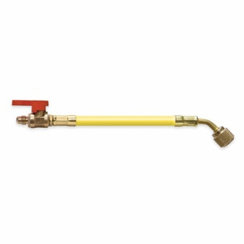 UNIWELD UBV146Y 1/4 inch  BALL VALVE, VACUUM RATED TO 20 MICRONS WITH 6 inch  HOSE, YELLOW