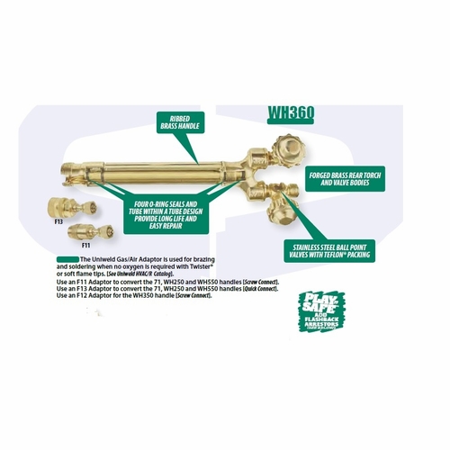 Uniweld Wh360Fb / Upc 00154 Welding Handle 9 Inch  Hvy Duty W/O Mixer Minimum Order 1