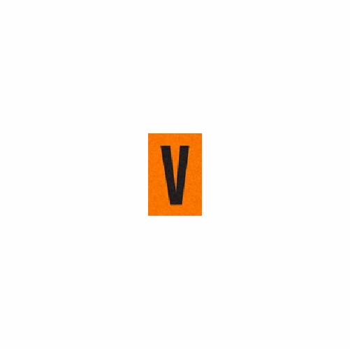 V BLACK ON ORANGE REFLECTIVE 1 X 1.5 PACK OF 25 PT-RD-O-V-BLK/ORG