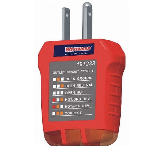 Westward 19T233 Receptacle Tester