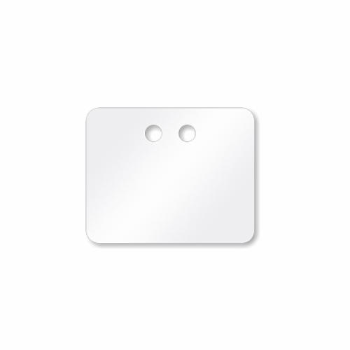 White Vinyl Tag: 2 X 2 1/2 Blank Tag  Pk/50 White
