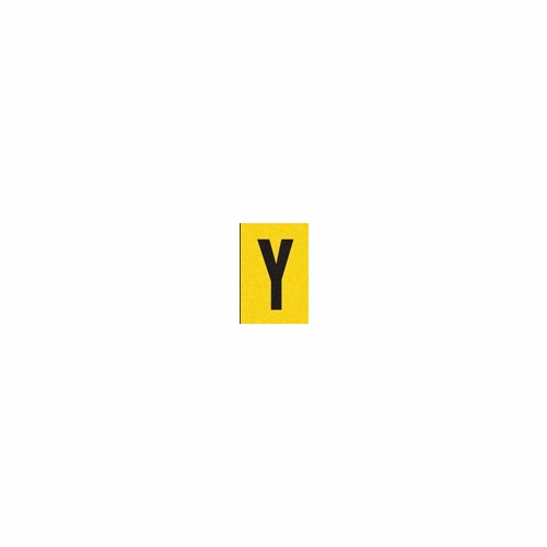 Y  REFLECTIVE LETTER, 1 inch X1.5 inch  BLACK ON YELLOW PACK OF 25