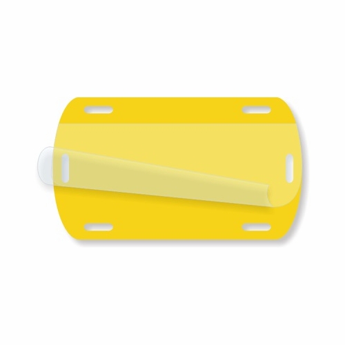 YELLOW BLANK FIBER OPTIC CABLE TAG 2 inch X3-1/2 inch SELF LAMINATING PK/50