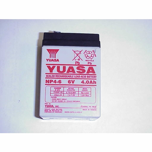YUASA NP4-6 6 VOLT 4.0 AMP BATTERY