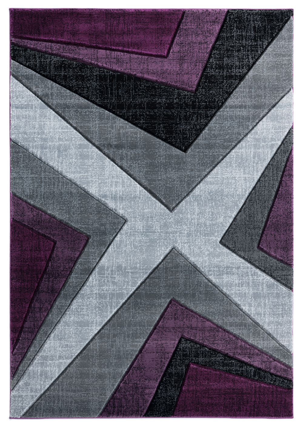 Purple Blocks Cubes Cross Angled Contemporary Area Rug Geometric 2050 10082