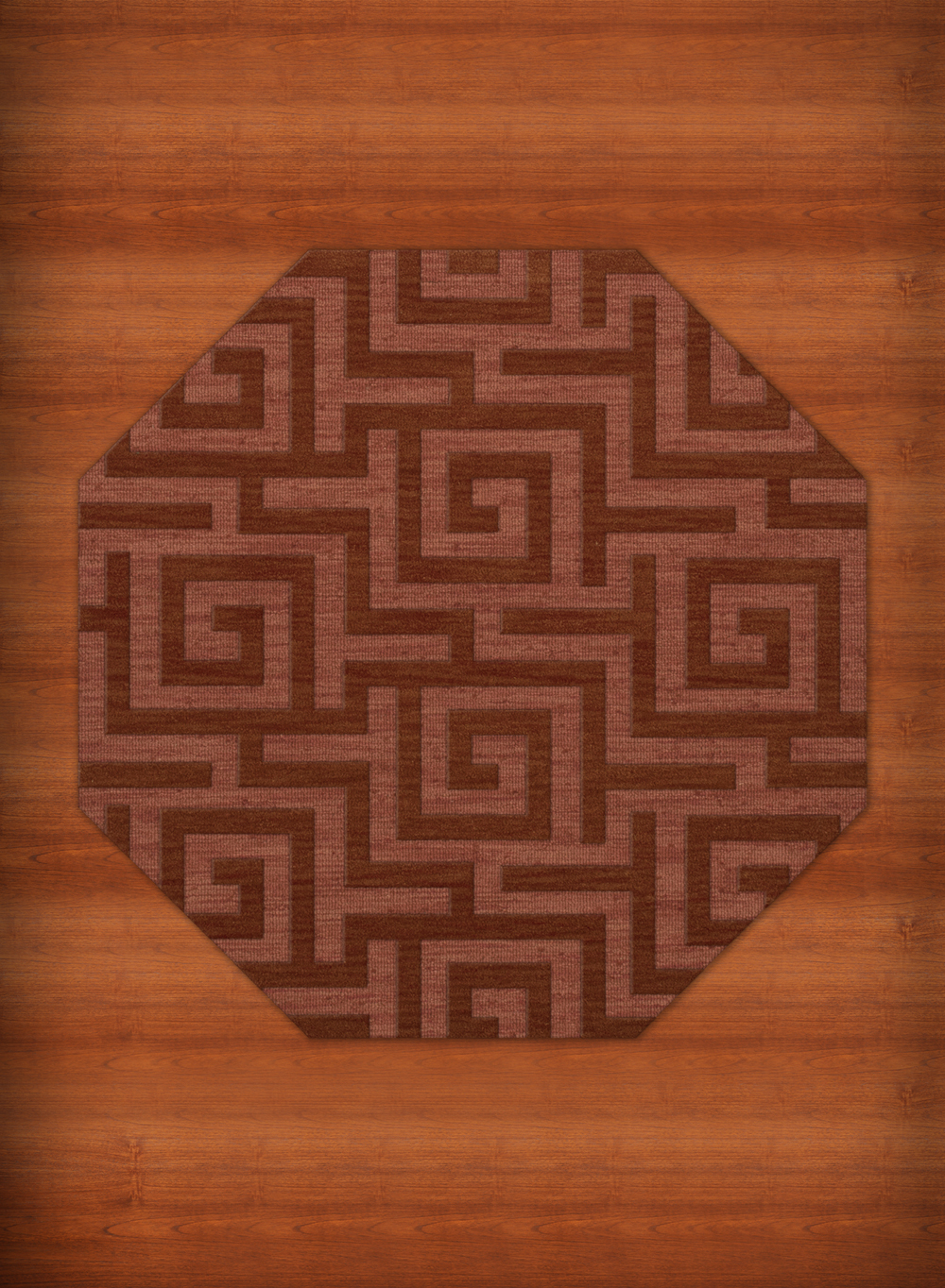 Pink Transitional Hand Hooked Squares Curls Blocks Area Rug Geometric DV13 - Picture 3 of 35