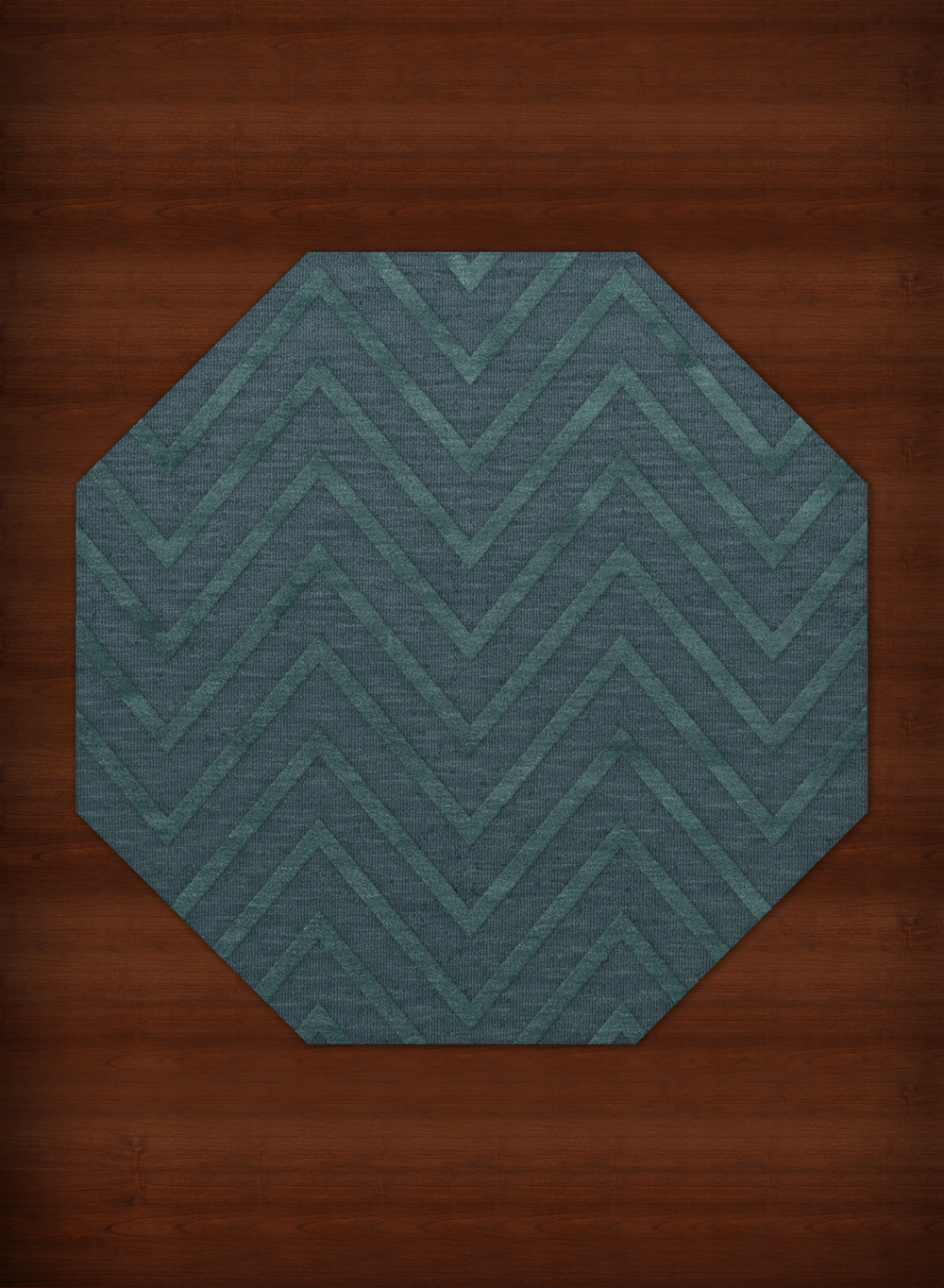 Blue Transitional Hand Hooked Stripes Chevrons Zig Zags Area Rug Striped DV4 - Picture 3 of 35