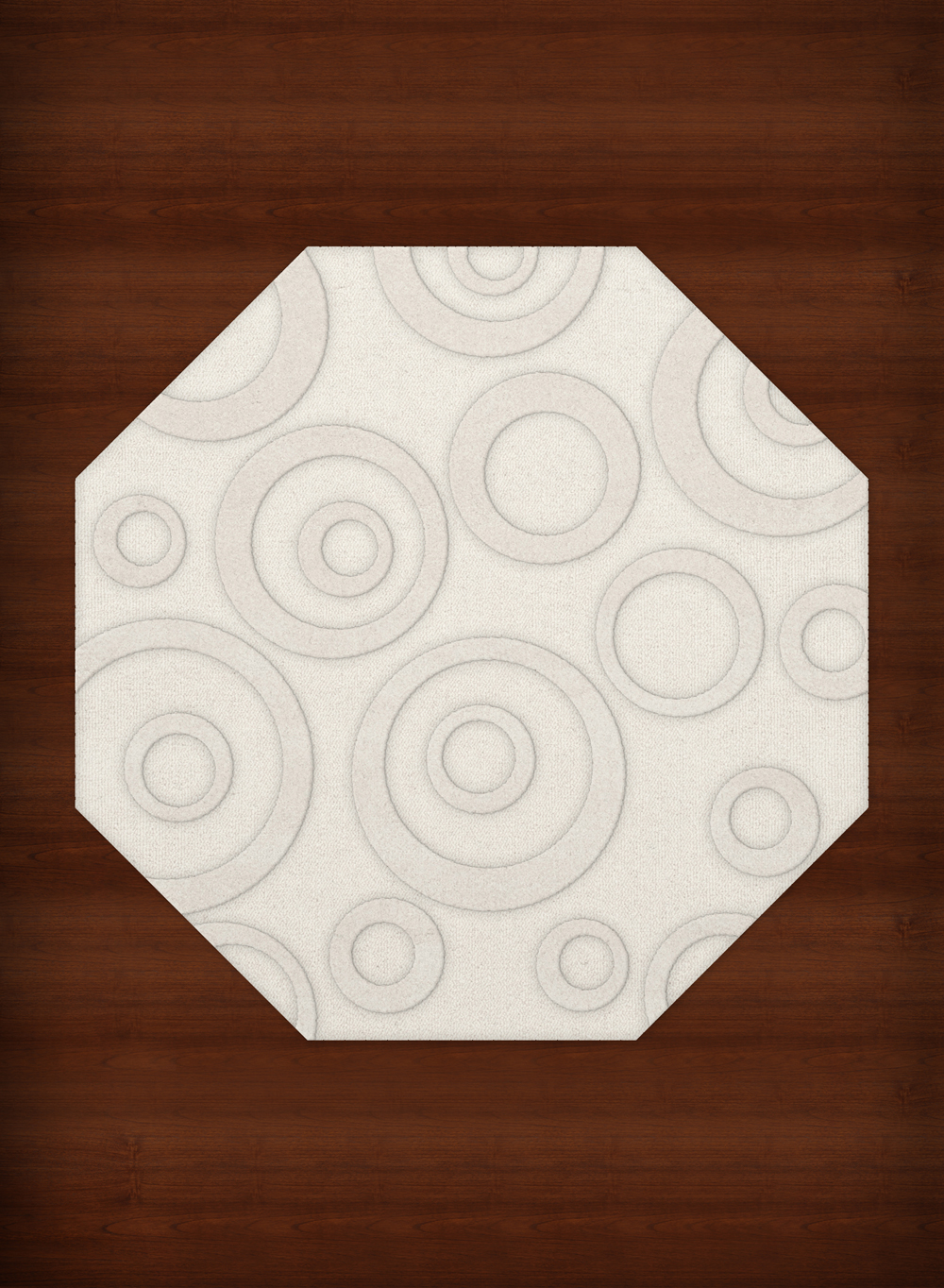 White Transitional Bubbles Rings Area Rug Circles DV5 - Picture 3 of 35