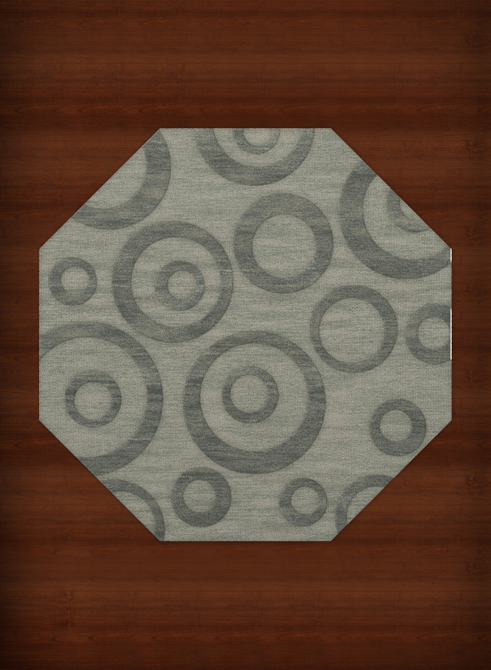 Blue Transitional Bubbles Rings Area Rug Circles DV5 - Picture 3 of 35