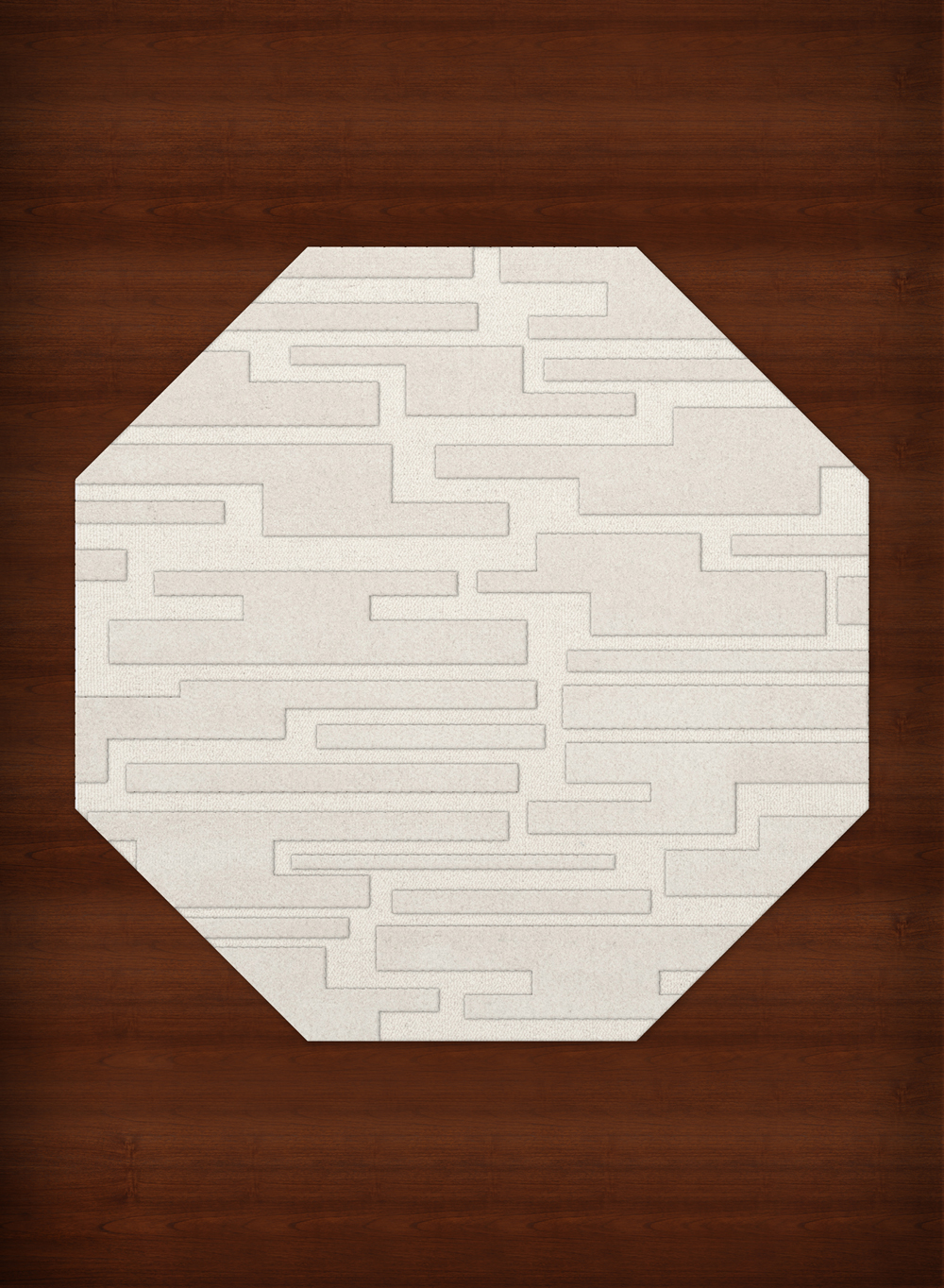 White Transitional Hand Hooked Squares Rectangles Boxes Area Rug Patchwork DV6 - Picture 3 of 35