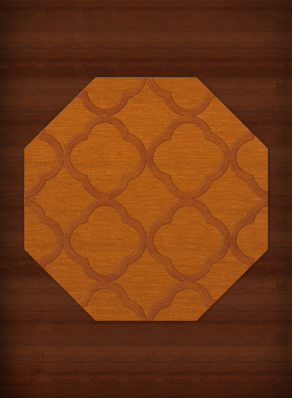 Orange Quaterfoil Trellis Print Transitional Area Rug Geometric DV8 - Picture 3 of 35