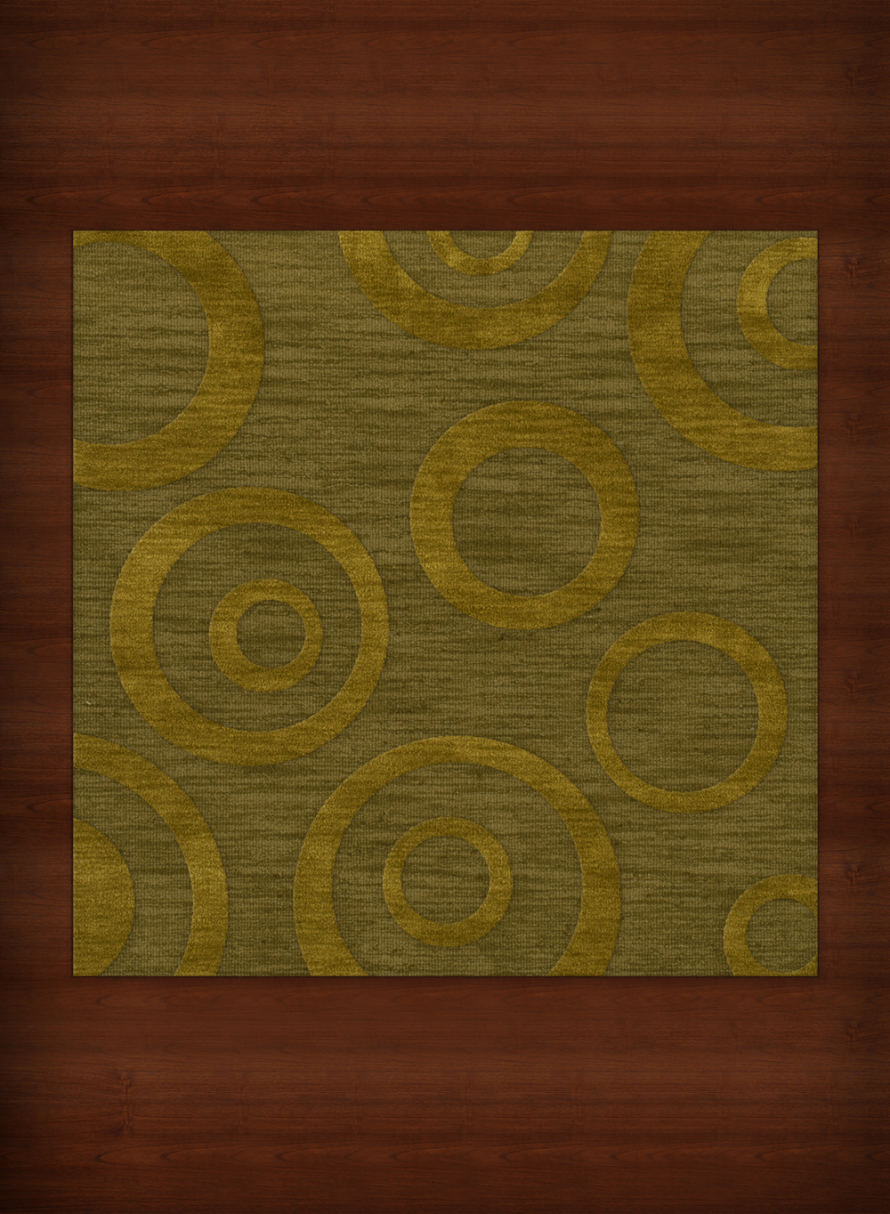 Green Transitional Bubbles Rings Area Rug Circles DV5 - Picture 3 of 35