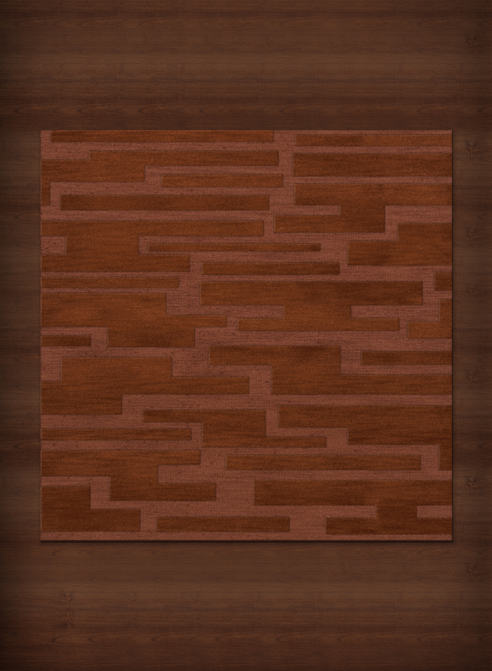 Red Transitional Hand Hooked Squares Rectangles Boxes Area Rug Patchwork DV6 - Picture 3 of 35