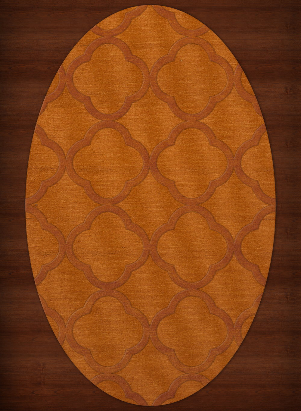 Orange Quaterfoil Trellis Print Transitional Area Rug Geometric DV8 - Picture 5 of 35