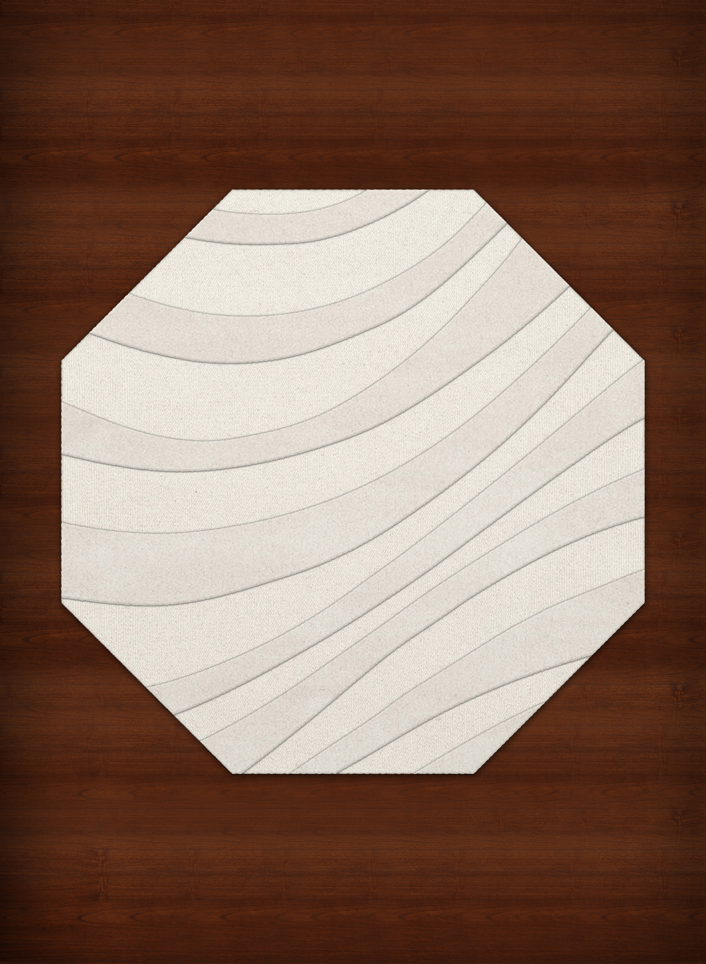 White Transitional Hand Hooked Swirls Stripes Lines Area Rug Abstract DV12 - Picture 7 of 35