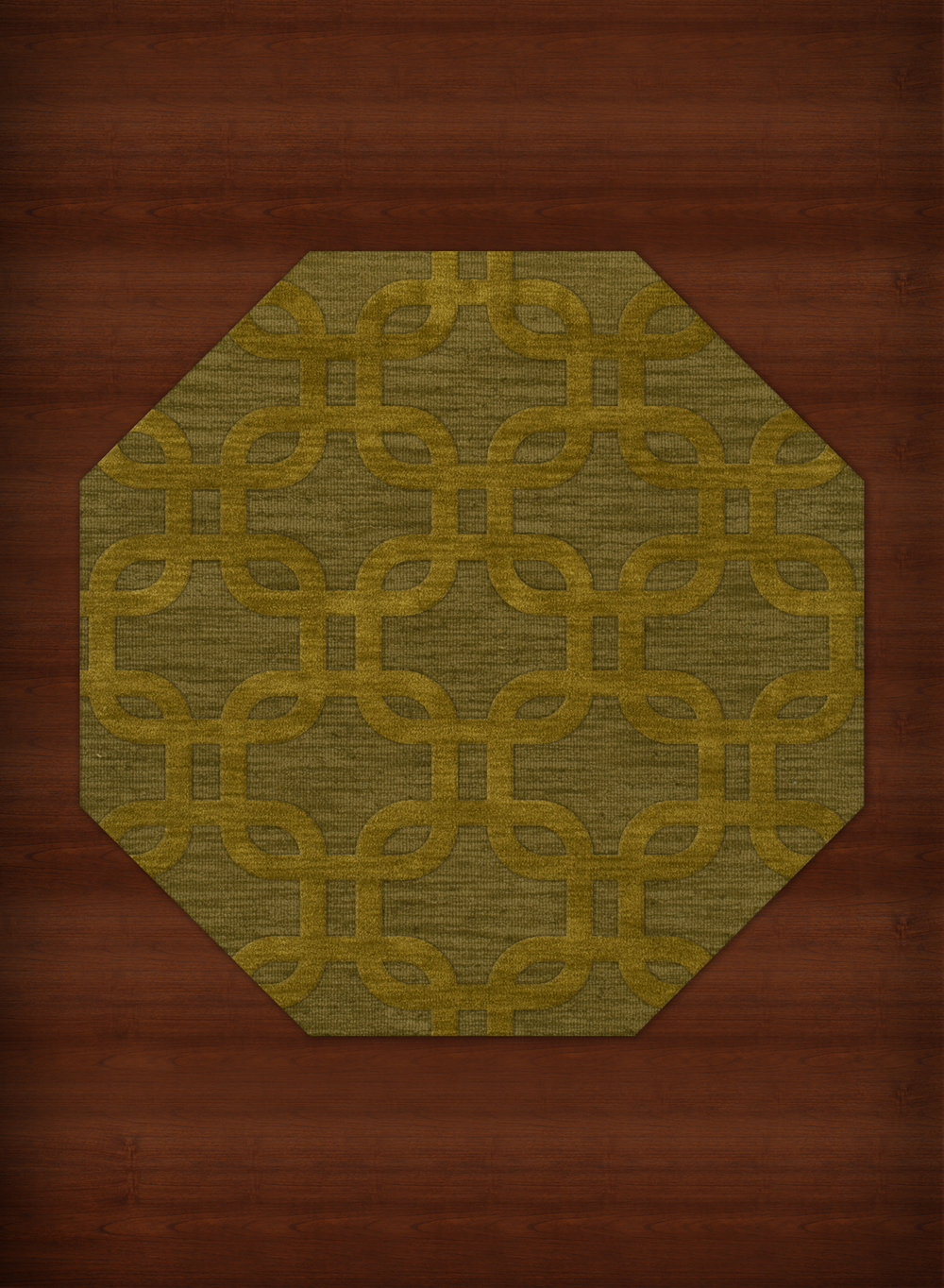 Green Rectangles Loops Rounded Squares Transitional Area Rug Geometric DV7 - Picture 7 of 35