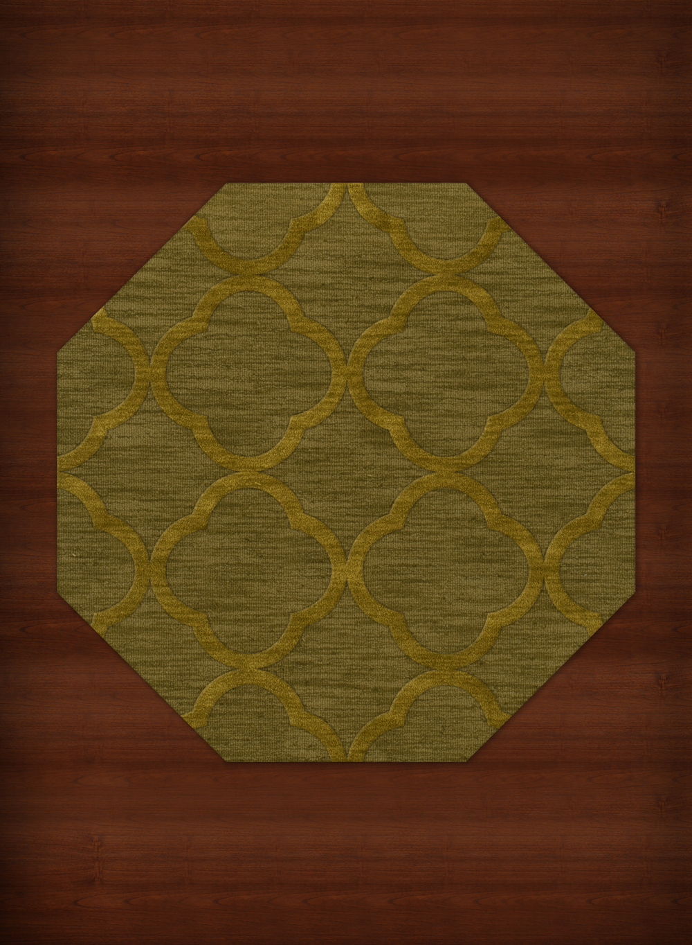 Green Quaterfoil Trellis Print Transitional Area Rug Geometric DV8 - Picture 7 of 35