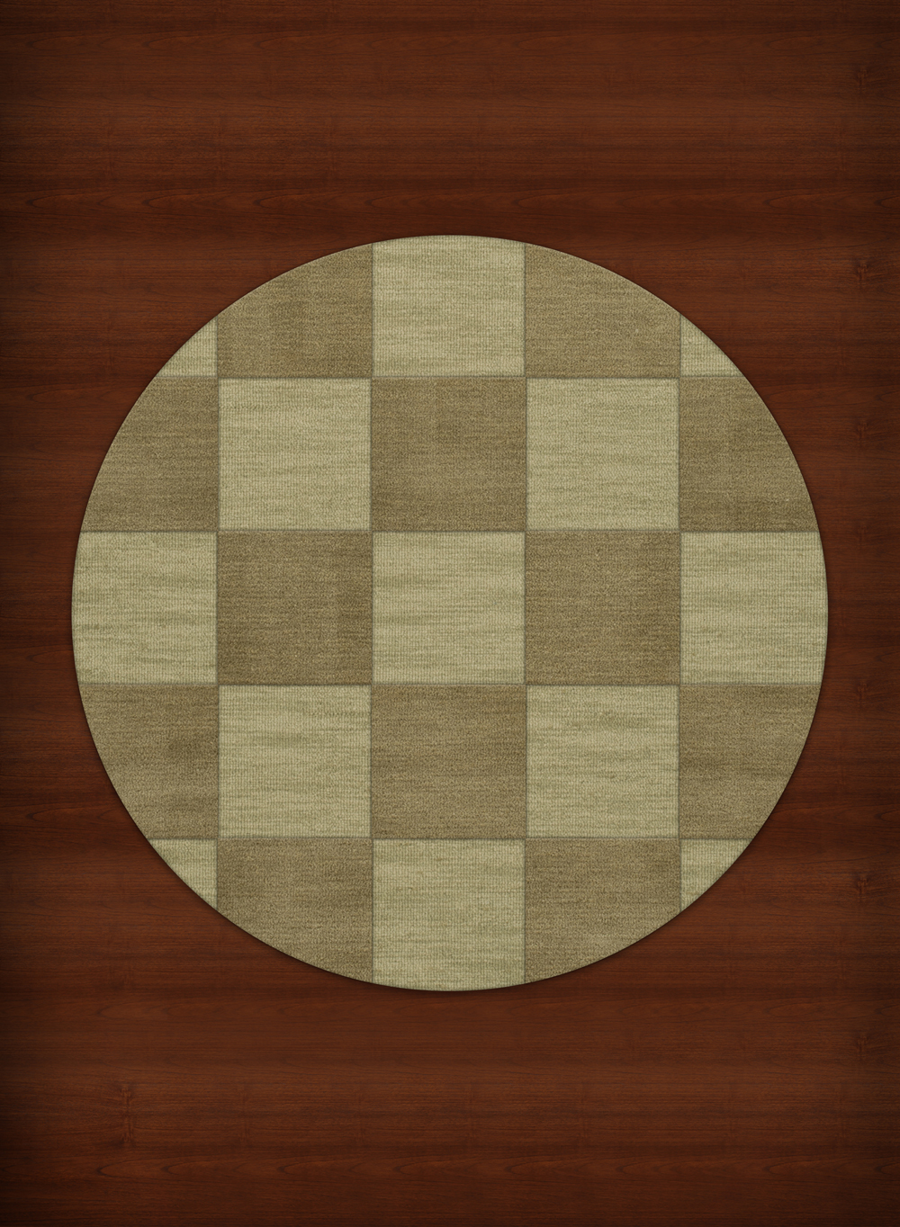 Green Checkered Boxes Squares Grid Checked Area Rug Round DV15 - Aprx ...