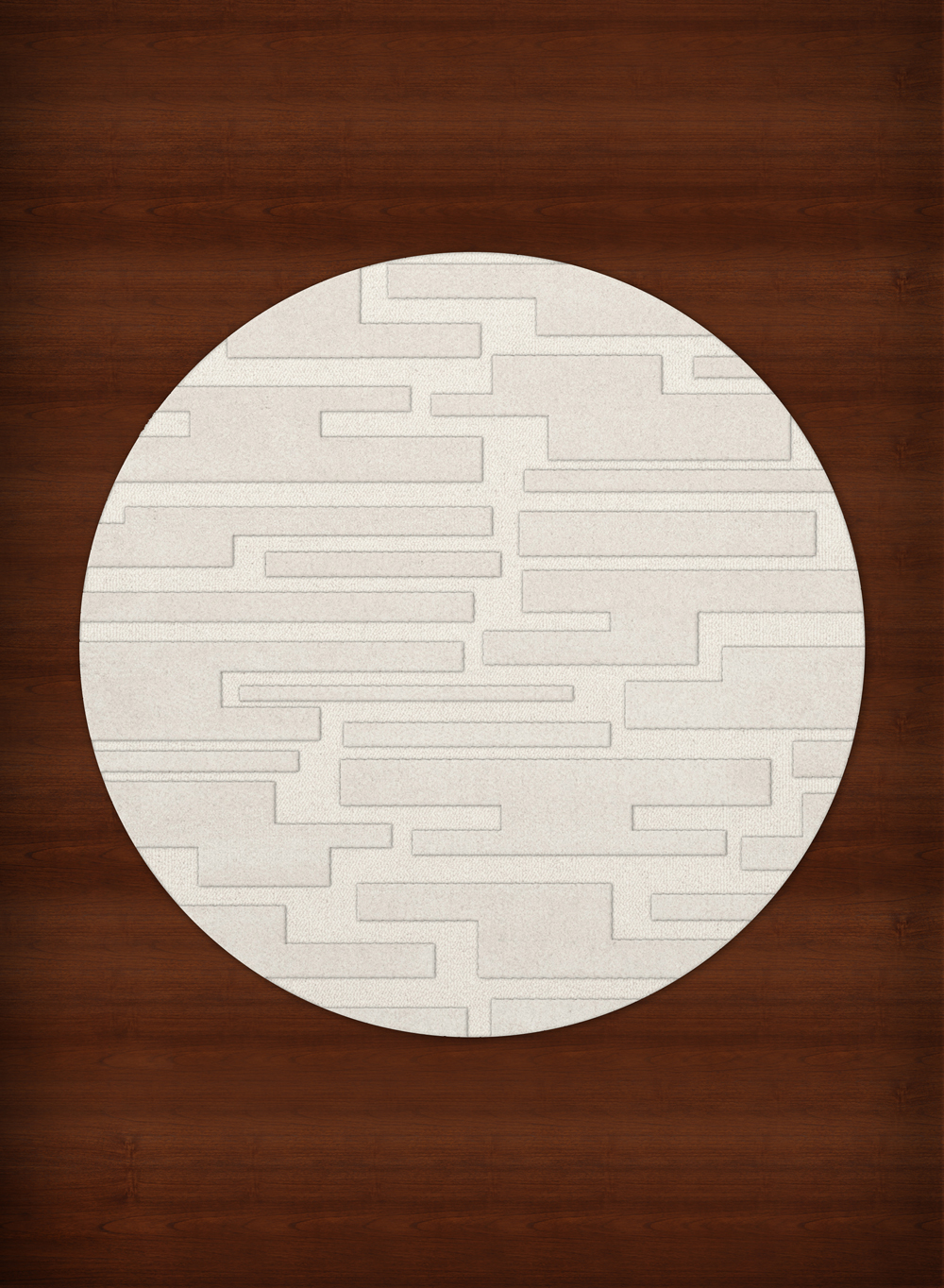 White Transitional Hand Hooked Squares Rectangles Boxes Area Rug Patchwork DV6 - Picture 7 of 35