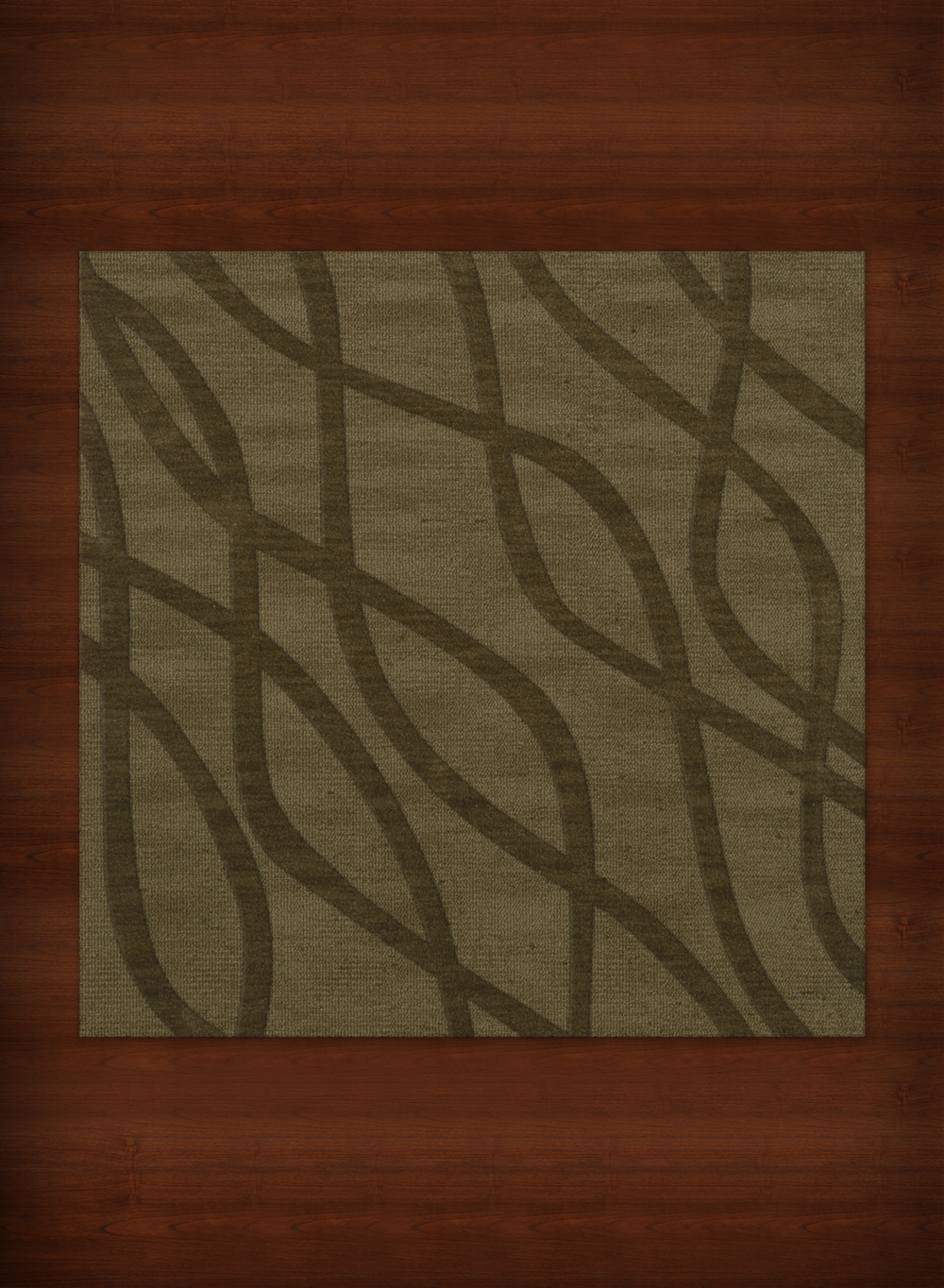 Green Transitional Hand Hooked Swirls Lines Stripes Area Rug Abstract DV10 - Picture 7 of 35