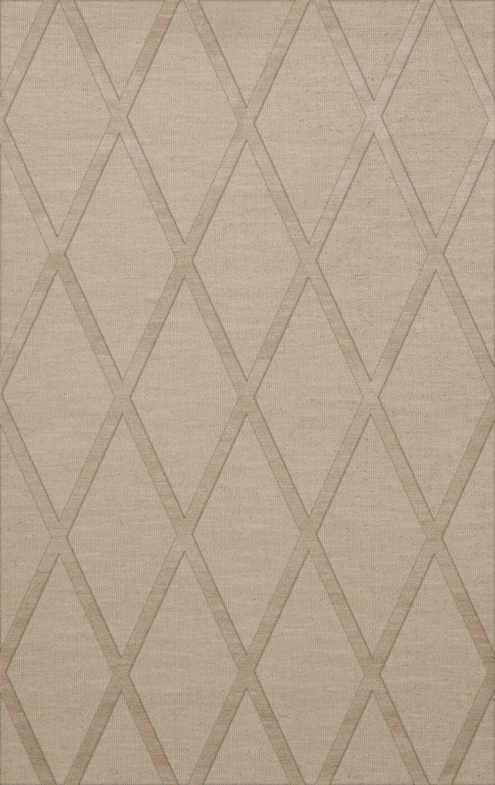 Ivory Transitional Hand Hooked Diamonds Criss-Cross Area Rug Geometric DV11 - Picture 9 of 35