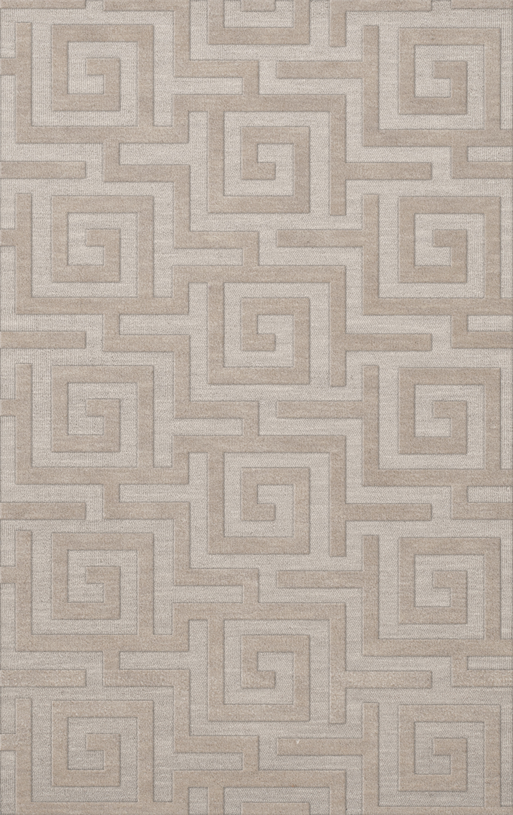 Ivory Transitional Hand Hooked Squares Curls Blocks Area Rug Geometric DV13 - Picture 9 of 35