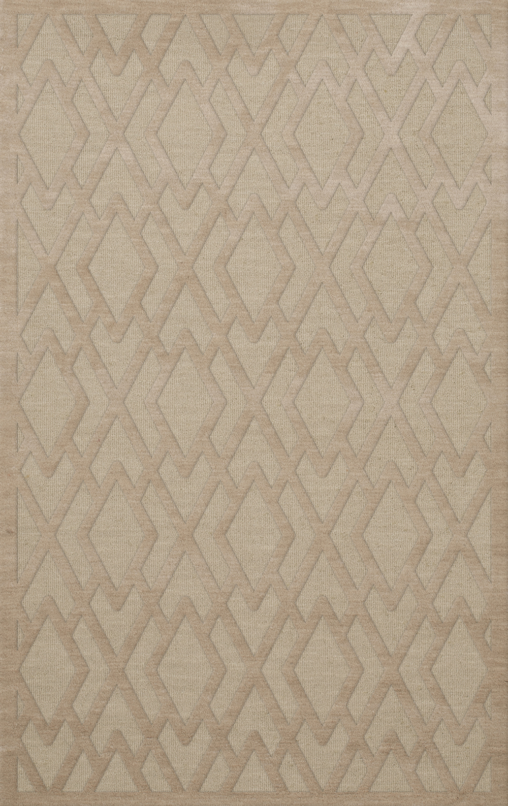 Ivory Diamond Lines Criss-Cross Bordered Transitional Area Rug Geometric DV1 - Picture 11 of 35