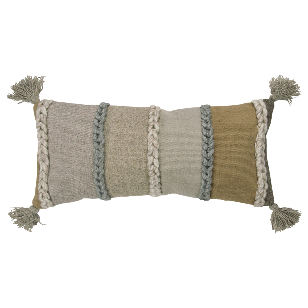14x26 Rizzy Home Yellow Striped Banded Rows Throw Pillow T15183 - Aprx 14" x 26" - Picture 7 of 8