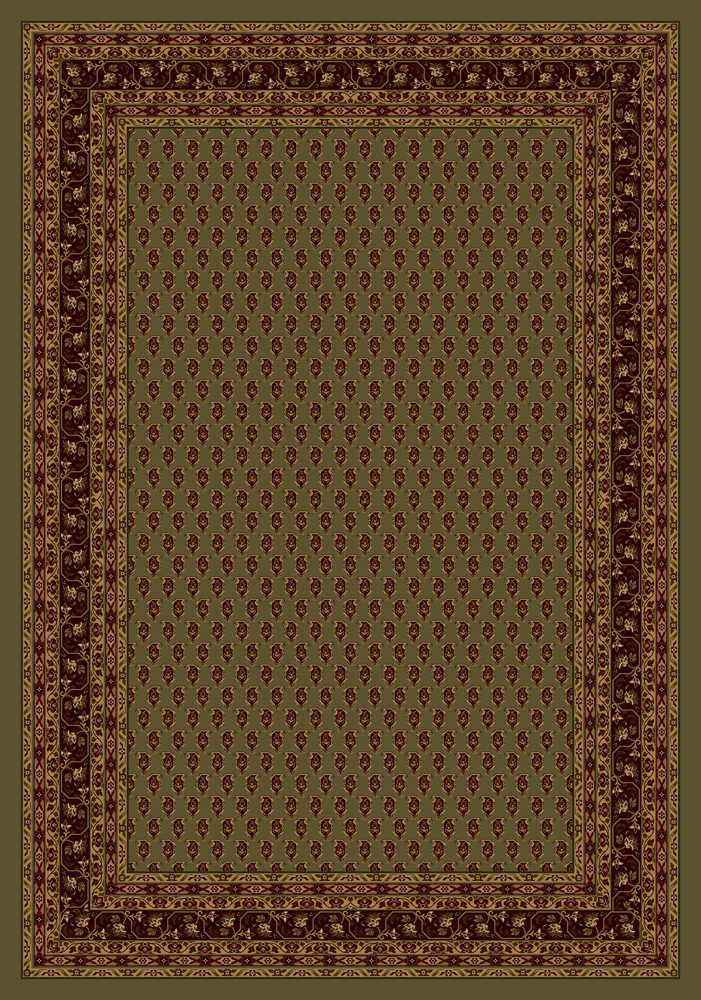 Milliken Brown Traditional-European Dotted Bordered Serabend Golden Tobacco
