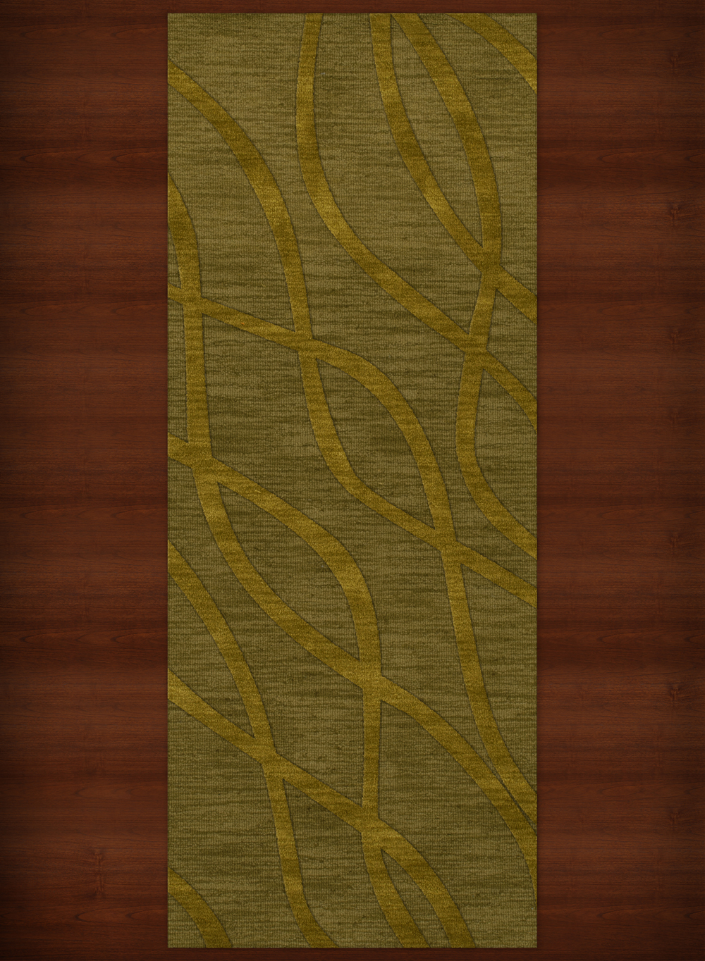 Green Transitional Hand Hooked Swirls Lines Stripes Area Rug Abstract DV10 - Picture 13 of 35