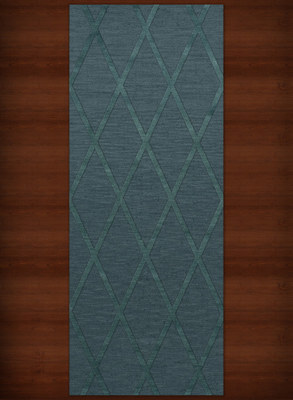 Blue Transitional Hand Hooked Diamonds Criss-Cross Area Rug Geometric DV11 - Picture 12 of 35