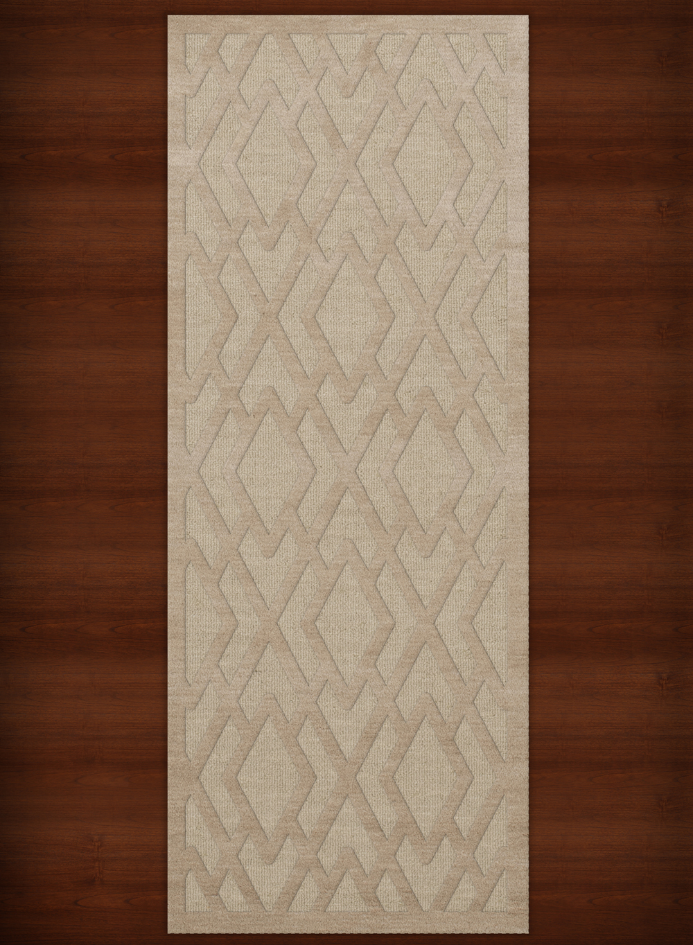 Ivory Diamond Lines Criss-Cross Bordered Transitional Area Rug Geometric DV1 - Picture 13 of 35