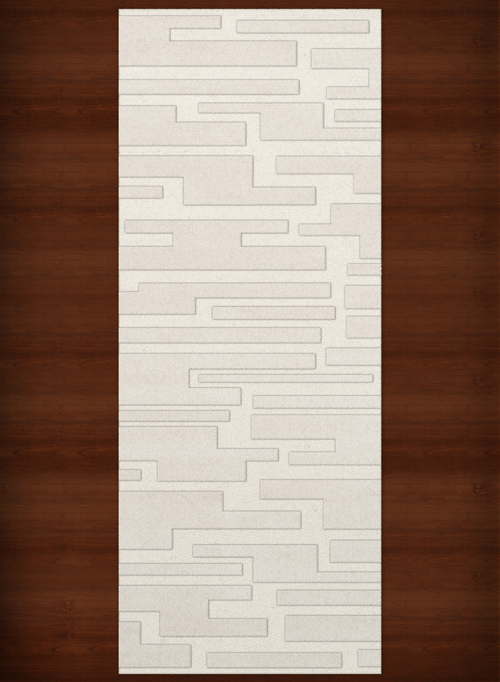 White Transitional Hand Hooked Squares Rectangles Boxes Area Rug Patchwork DV6 - Picture 12 of 35