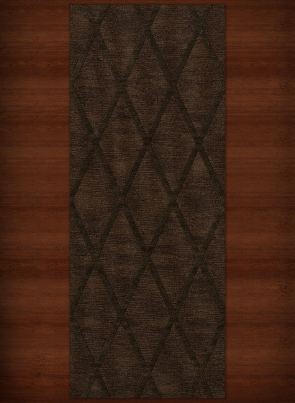 Brown Transitional Hand Hooked Diamonds Criss-Cross Area Rug Geometric DV11 - Picture 14 of 35