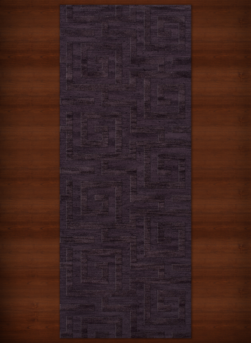 Purple Transitional Hand Hooked Squares Curls Blocks Area Rug Geometric DV13 - Picture 14 of 35