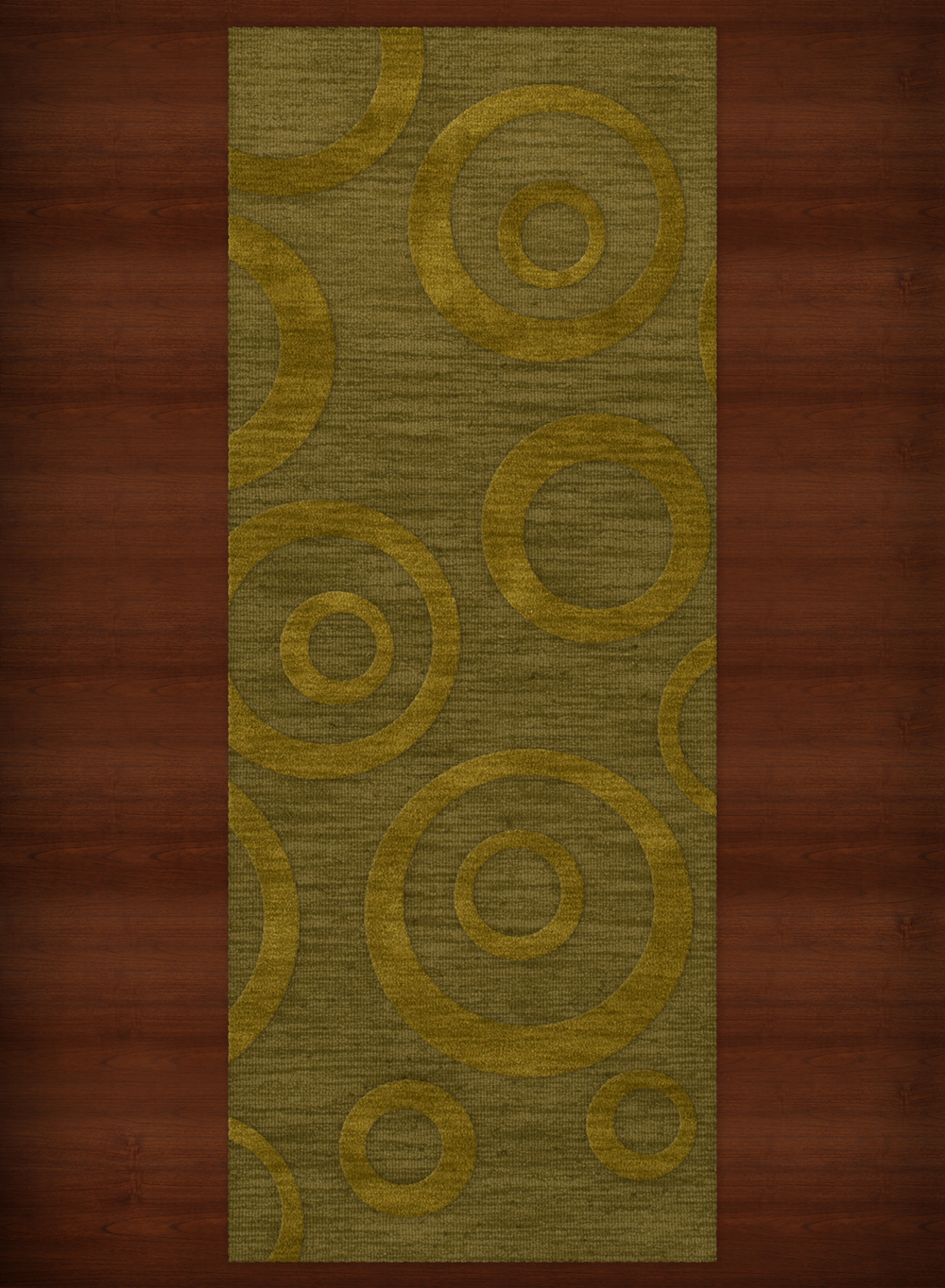Green Transitional Bubbles Rings Area Rug Circles DV5 - Picture 14 of 35