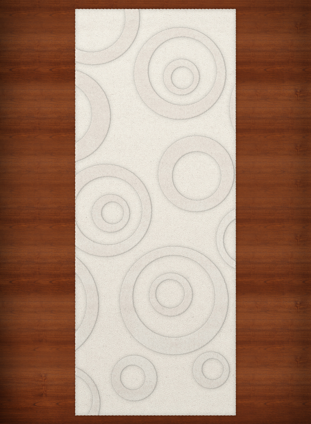 White Transitional Bubbles Rings Area Rug Circles DV5 - Picture 15 of 35