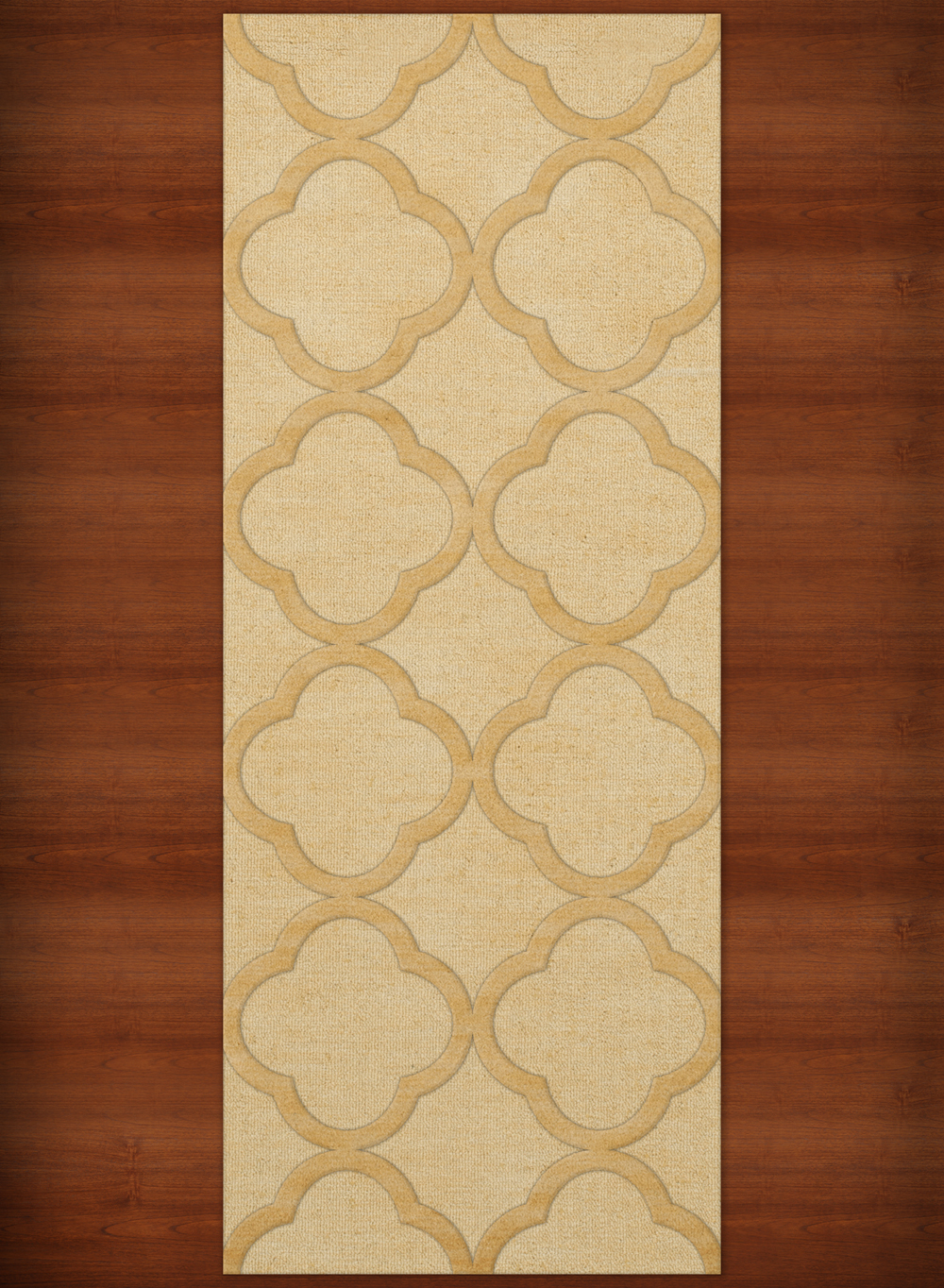 Yellow Quaterfoil Trellis Print Transitional Area Rug Geometric DV8 - Picture 15 of 35