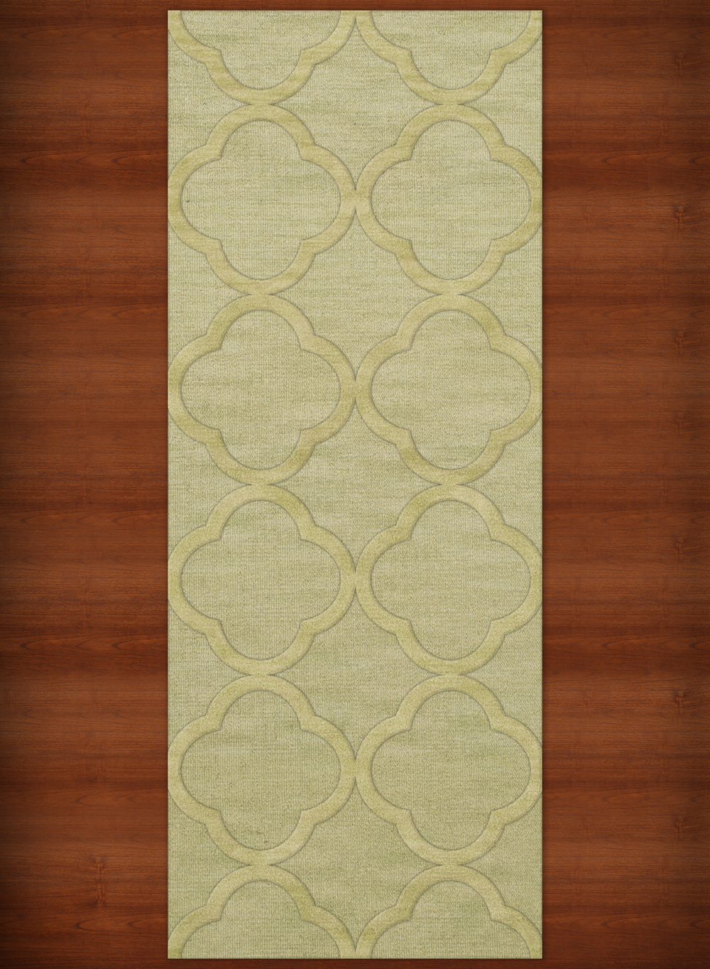Green Quaterfoil Trellis Print Transitional Area Rug Geometric DV8 - Picture 14 of 35